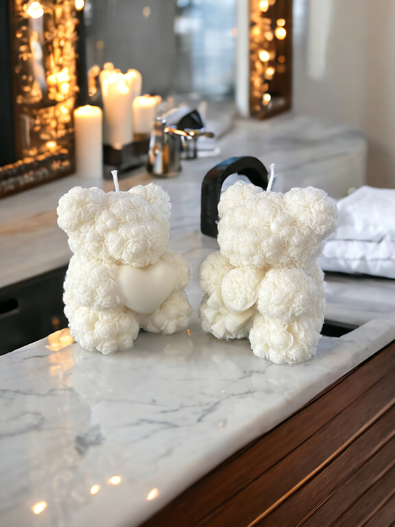 Flower Bear Candle Set of 2