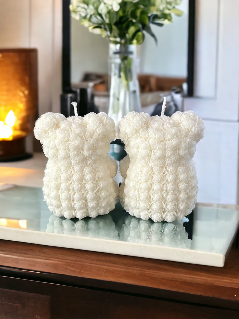 Flower Bear Candle Set of 2